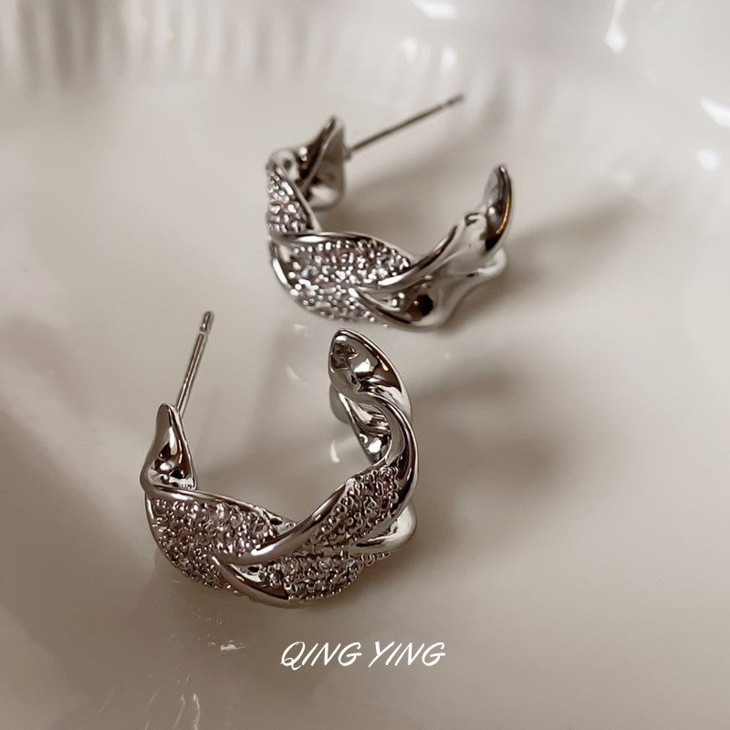 Simple Classic All Match Fashion Zircon Earrings