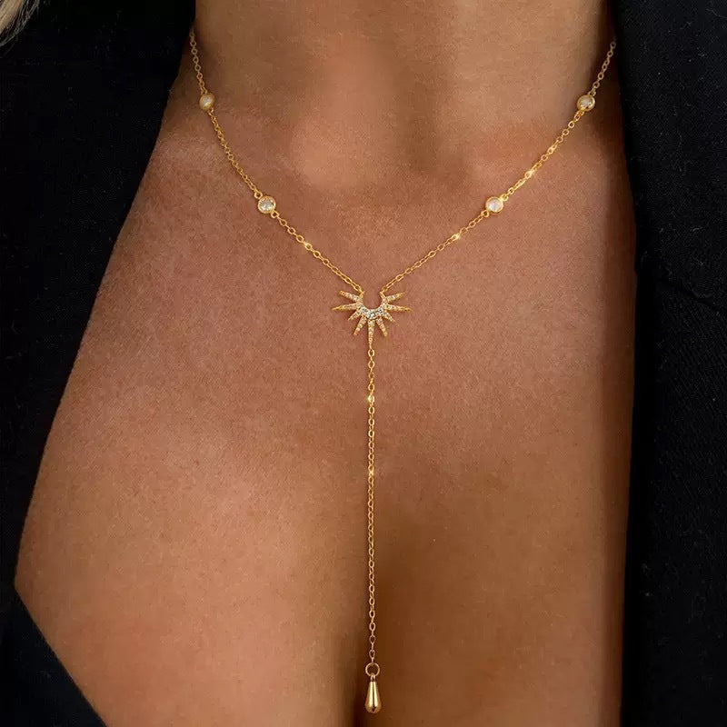 Simple Geometric Tassel Round Beads Clavicle Necklaces