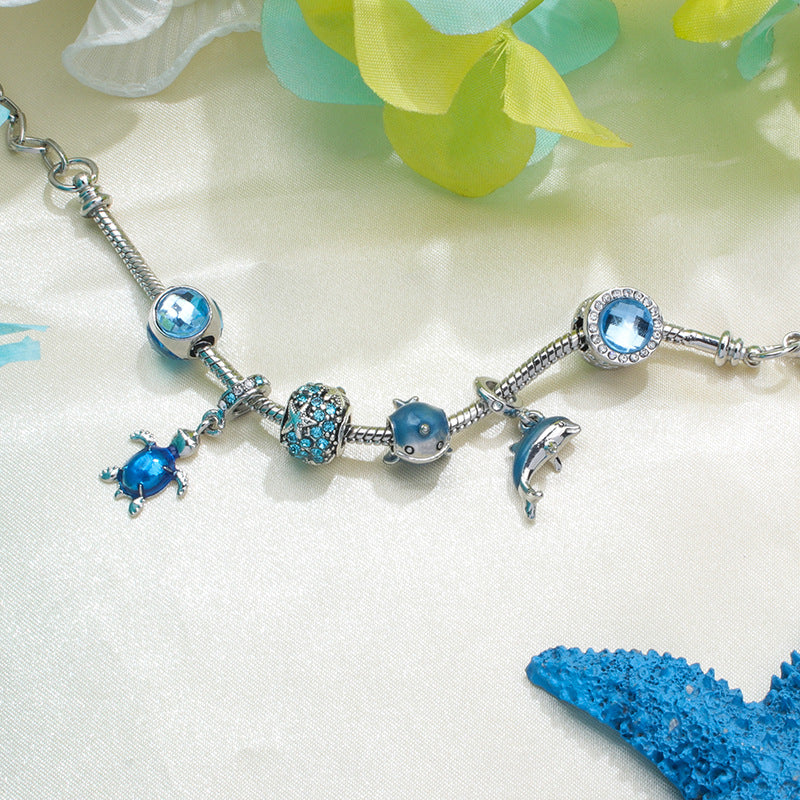 Ocean Series Beads Sea Turtle Dolphin Alloy Bracelets