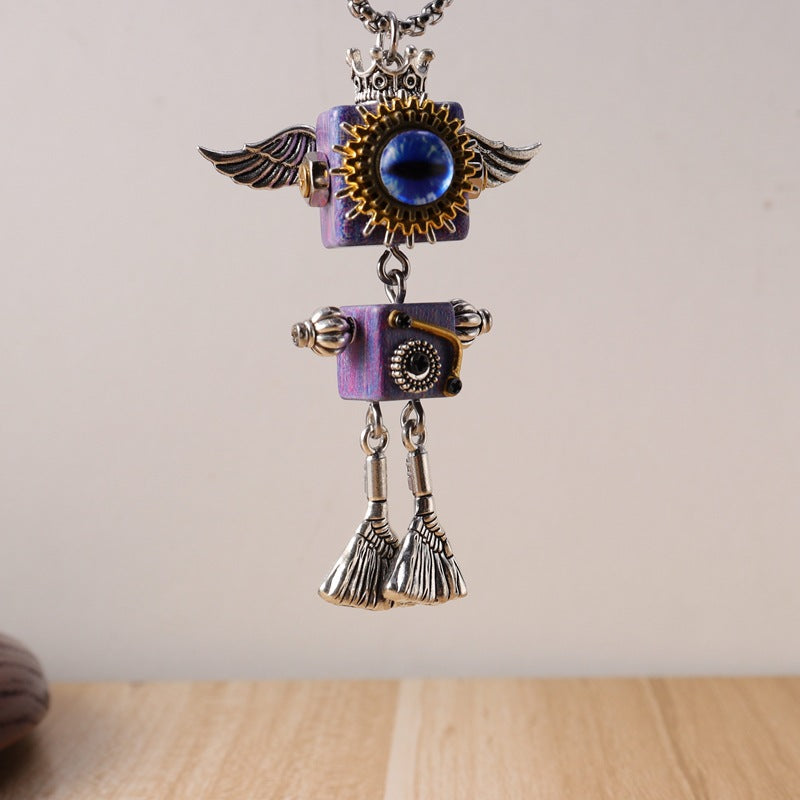 Vintage Robot Handmade Niche Design Gift Pendants