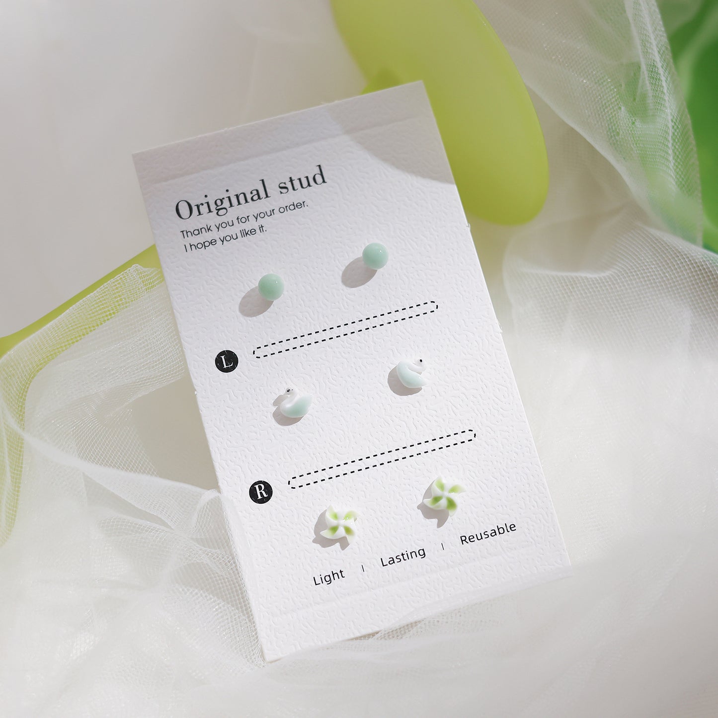 Female Pink Biological Porcelain Pin Ear Sensitive Skin Essential Stud Earrings