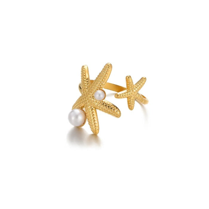 Women's Ocean Beach Series Shell Starfish For Ring