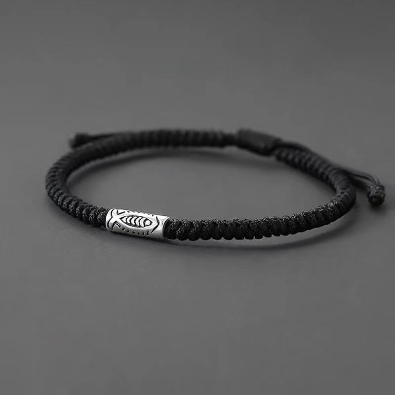 Men's Ashore Koi Trendy Antique Style Blessing Advanced Hand Woven Bracelets