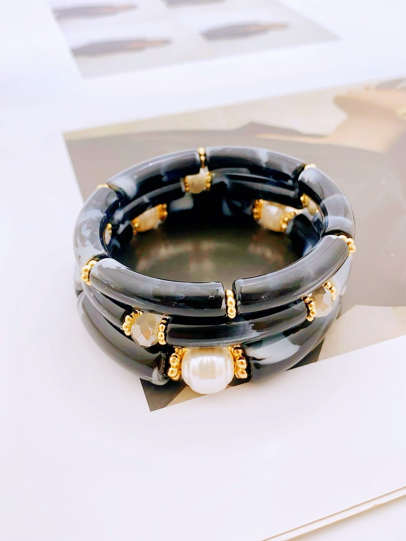 Fashion Simple Acrylic Beaded Ladies Elbow Bracelets
