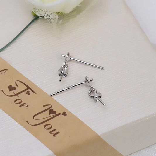 Beaded Double Beads Auricular Needle Bowl Base Stud Earrings