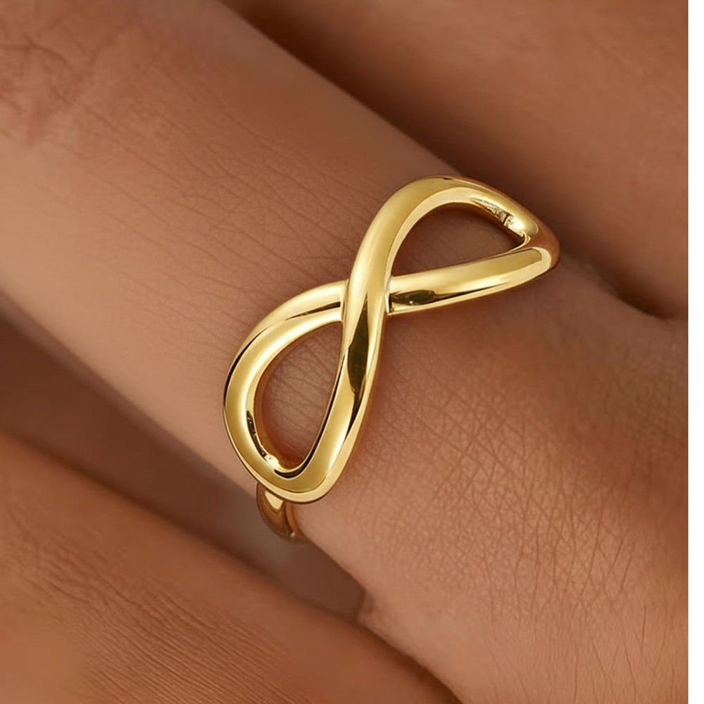 Little Finger Design Geometric Open Stainless Steel Gold-plated Rings