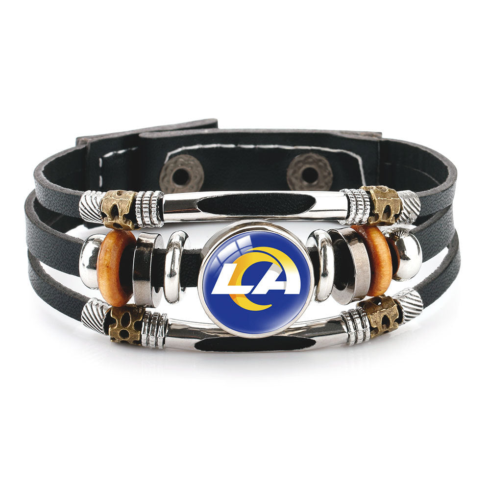 Genuine Leather Hand Professional Rugby League Team Time Stone Bracelet