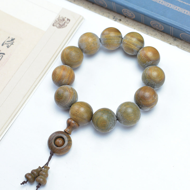 Natural Argentina Green Sandalwood Buddha Beads Ethnic Retro Couple Bracelet