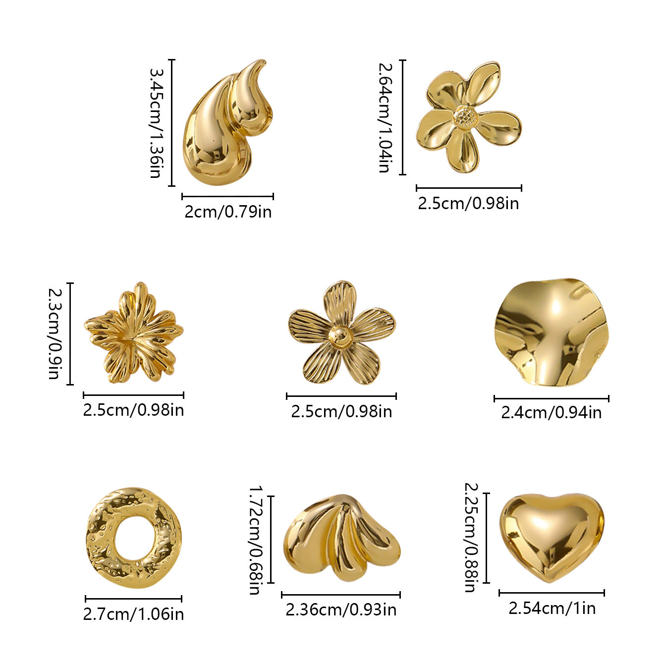 High-grade Stainless Steel Geometric Irregular Ear Stud Earrings