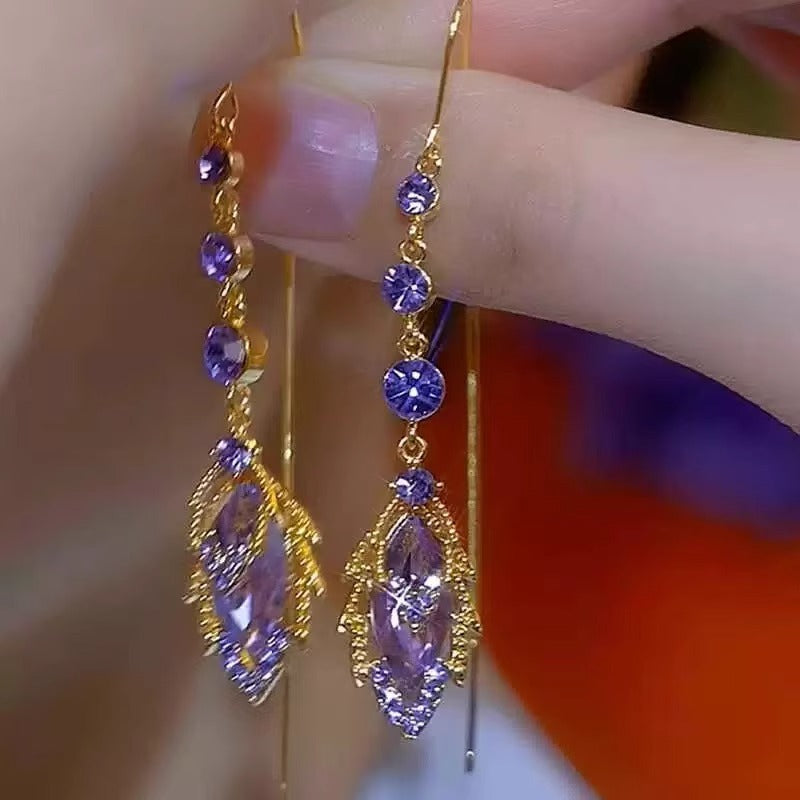 Opal Tassel Tide Chain Super Fairy Long Ear Line