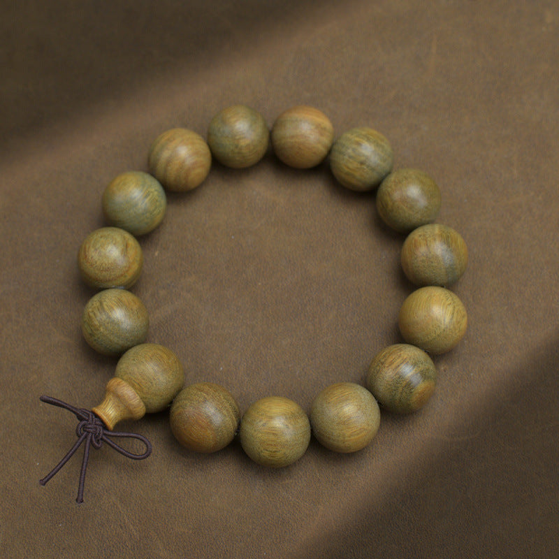 Natural Argentina Green Sandalwood Buddha Beads Ethnic Retro Couple Bracelet
