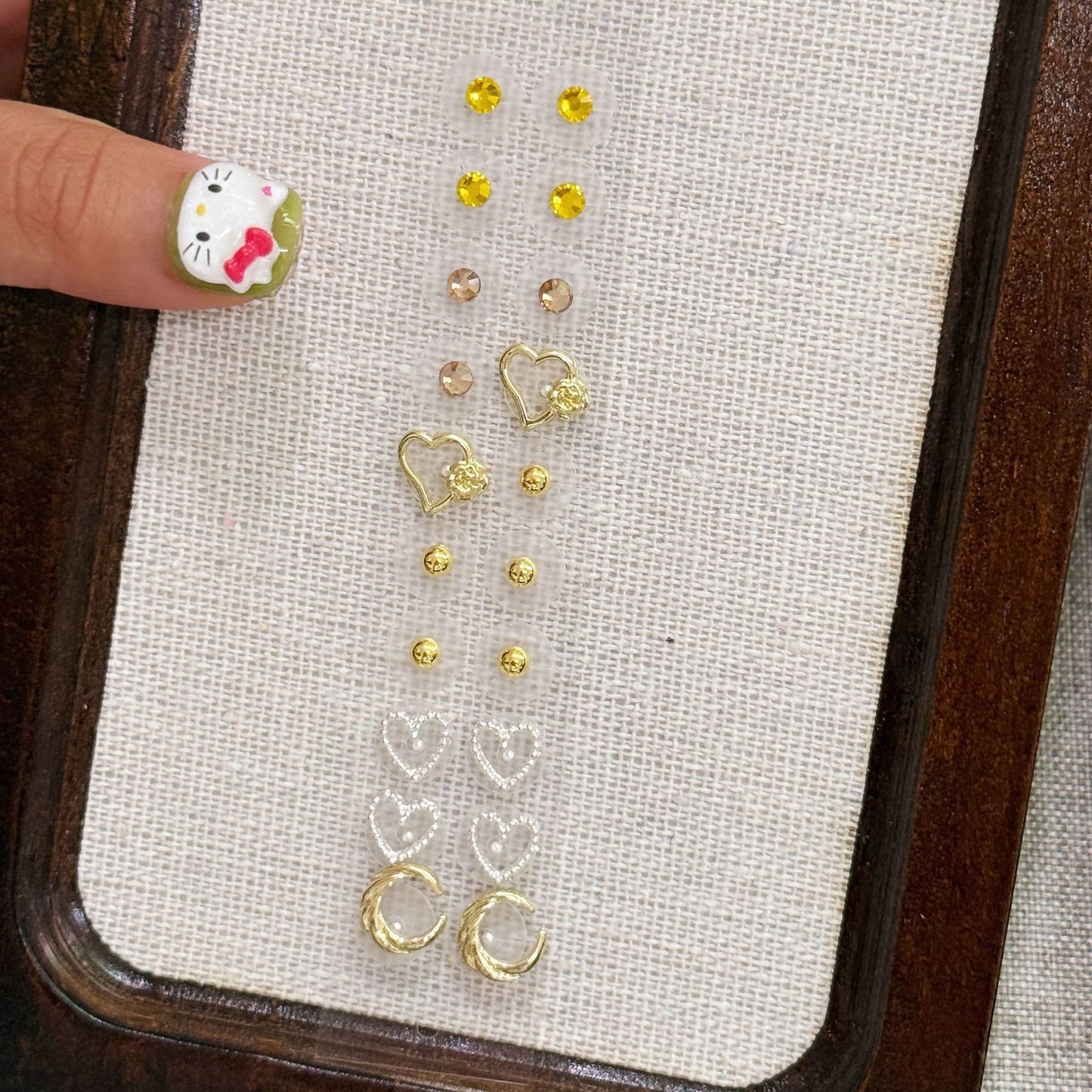 Fashion Auricular Point Sticker Crystal Ear Patch Bead Massage Stress Earrings