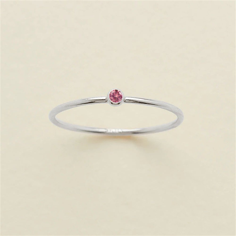 Women's Stainless Steel Simple Niche Zircon Rings