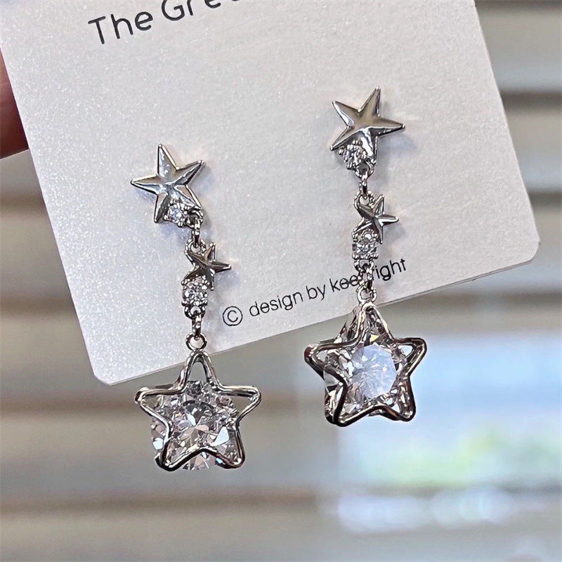 Court Retro Imitation Glaze Color Diamond Stud Earrings