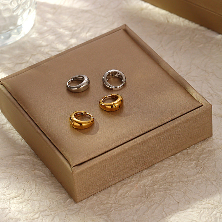 Stainless Steel Round Arc Surface Clip Simple Ear Buckle