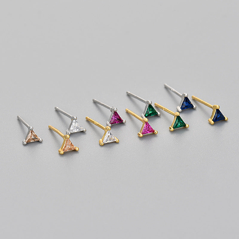 Simple Zircon Triangle For Colorful Geometric Earrings