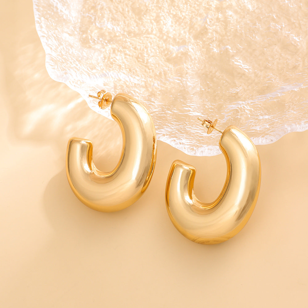 Women's Shaped Tube Style Light Luxury Fashion Simple Luxurious Earrings