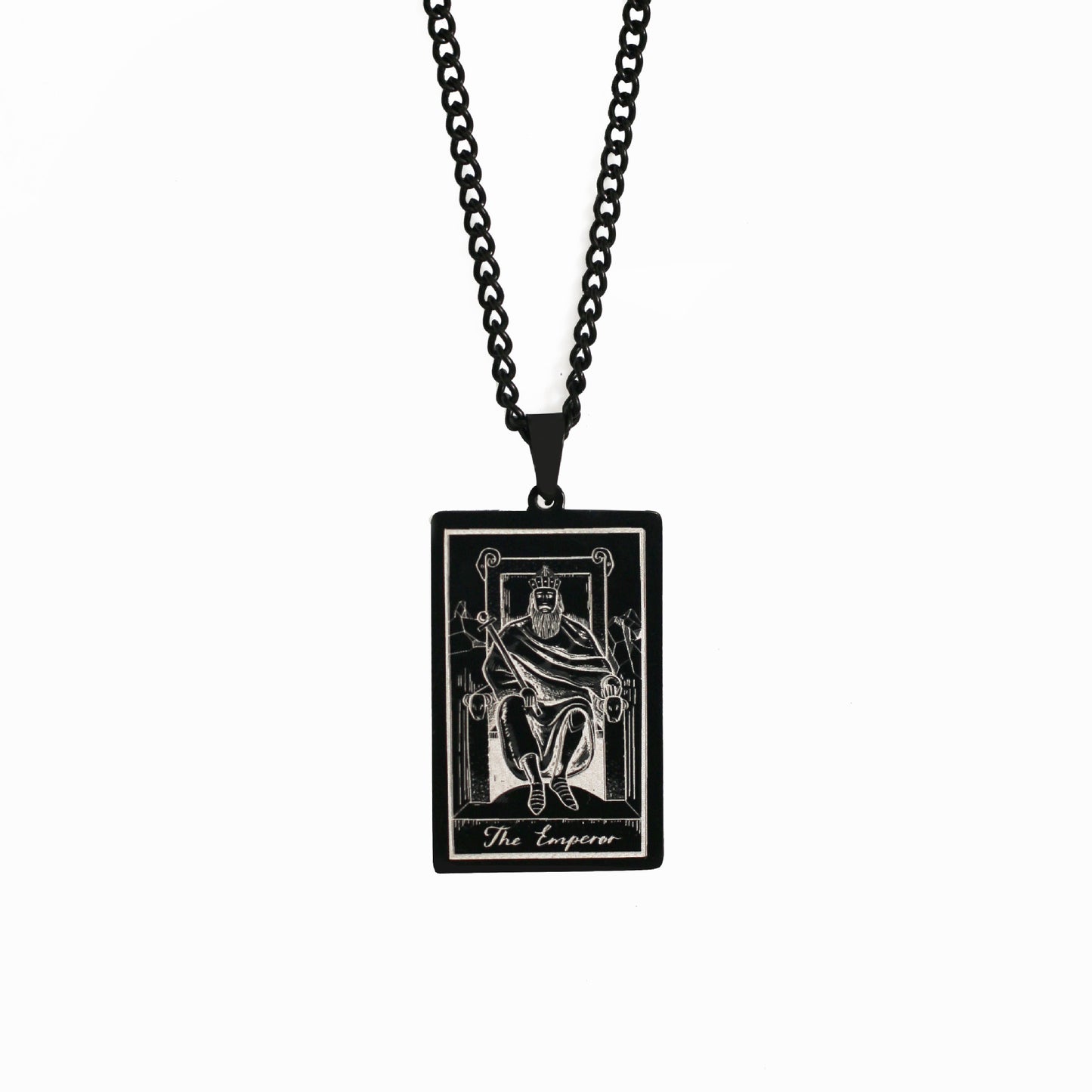 Zhang Tarot Titanium Steel Retro Rectangular Necklaces