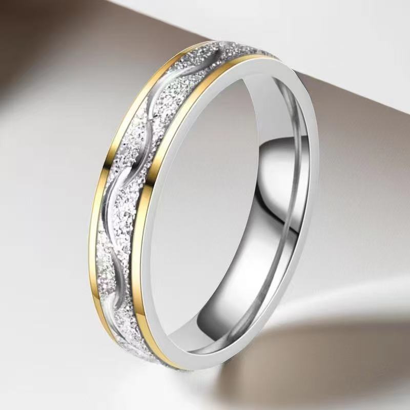 Steel Couple Pairs Of Wind Diamond Niche Simple Rings