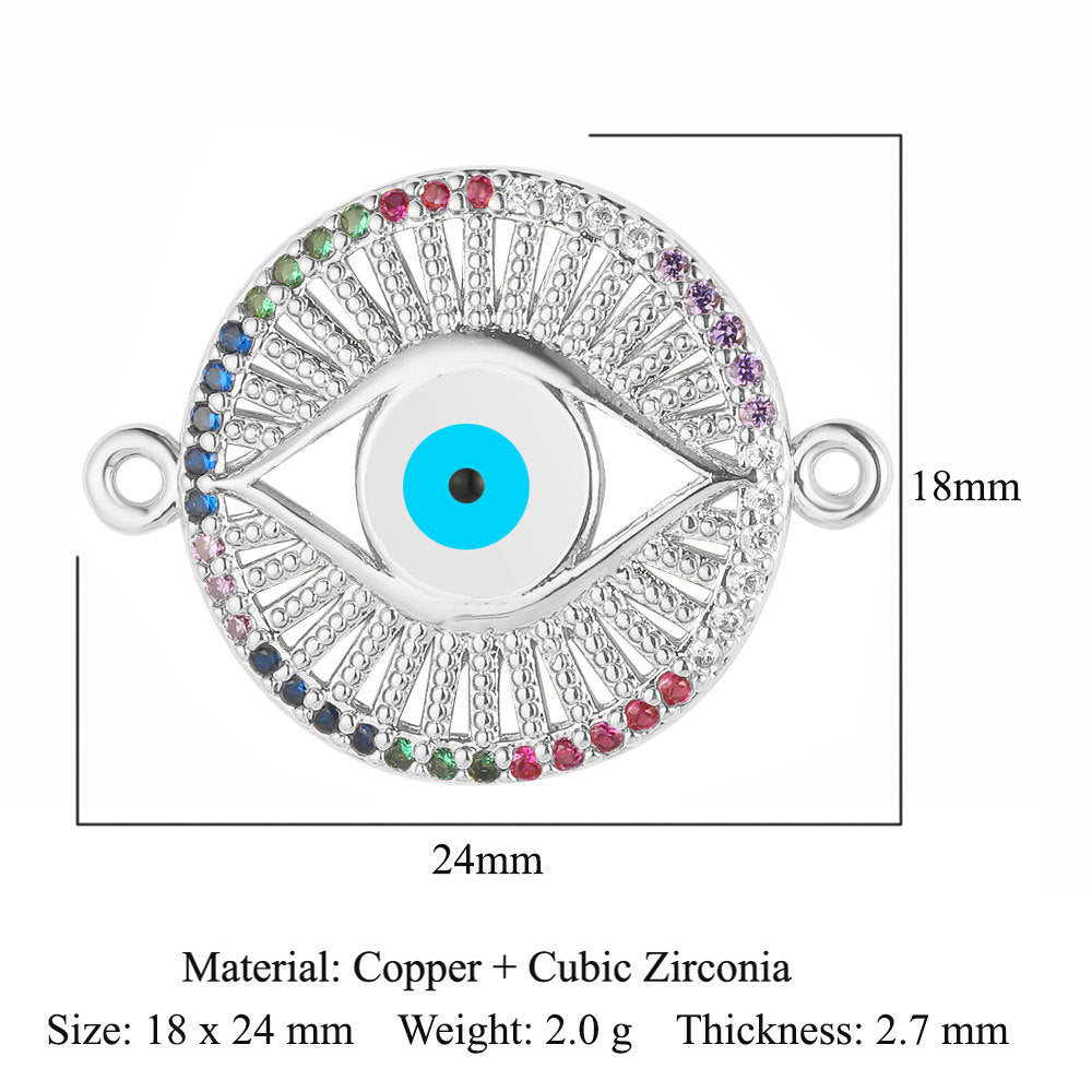 Cross Copper Zircon Devil's Eye Ornament Pendants