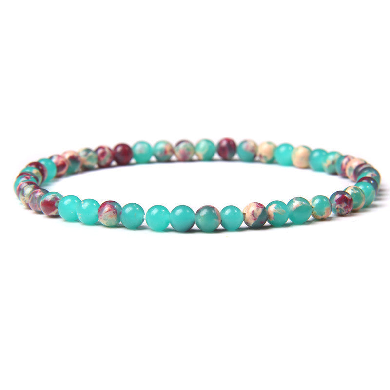 Crystal Agate Round Beads Aquamarine Tourmaline Yellow Tower Energy Beaded Bracelets