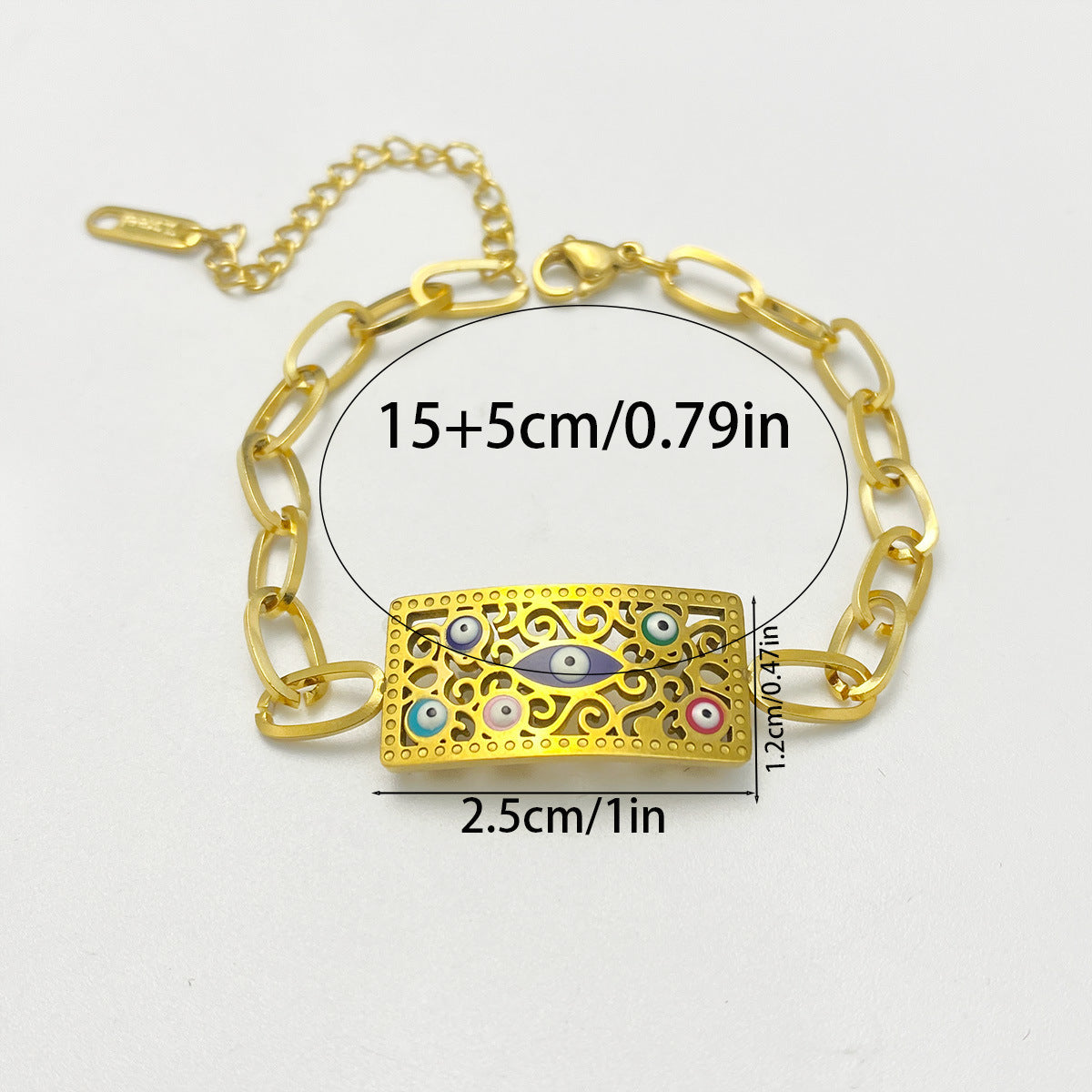 Source Golden Hollow Devil's Eye Square Retro Ethnic Style Bracelet
