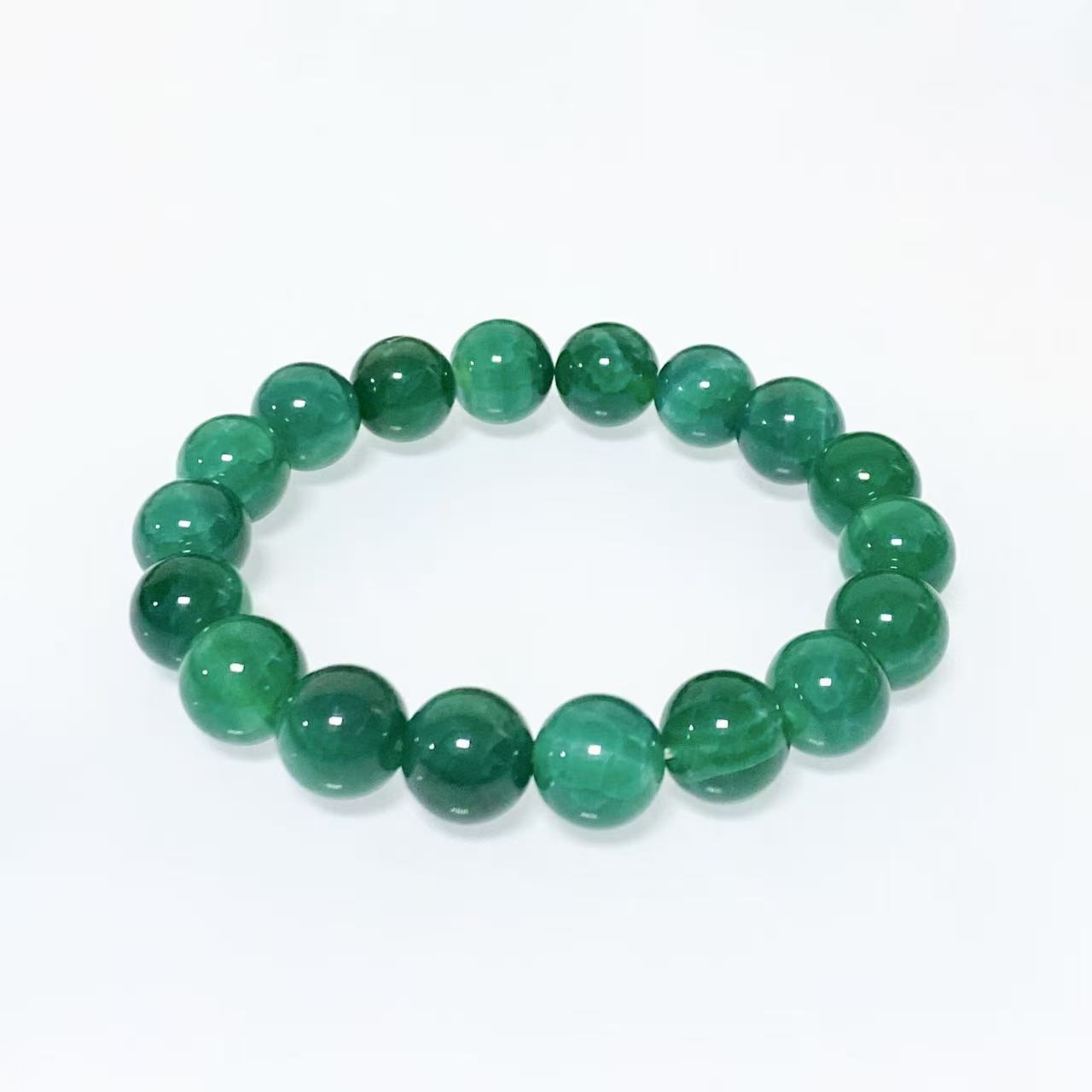 Women's & Men's Dragon Pattern Agate Single Circle Round Beads Life Scale Texture Bracelet