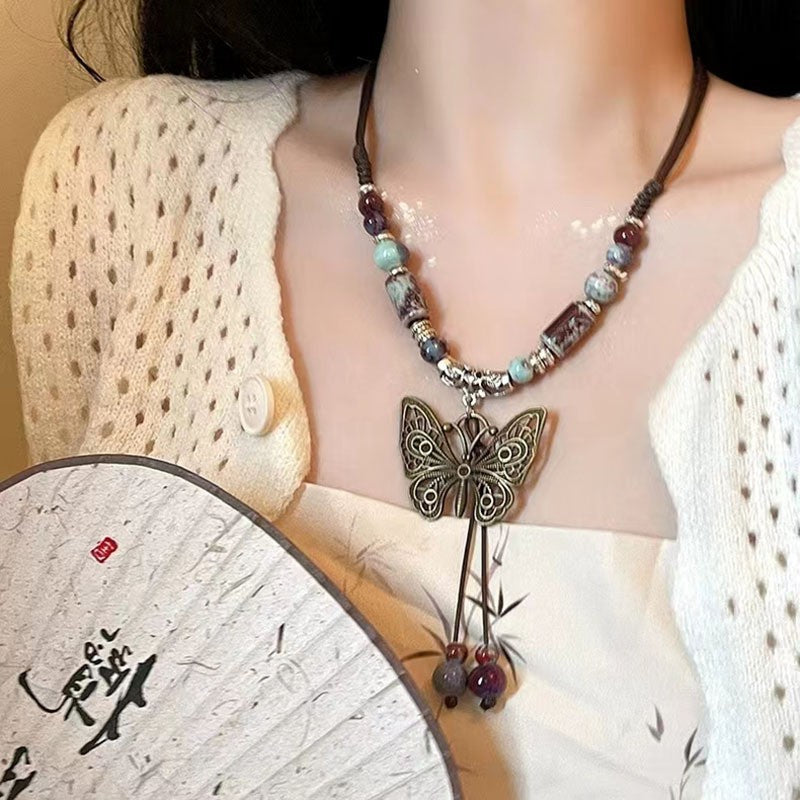 Female Ethnic Personalized Beaded Niche Retro Necklaces