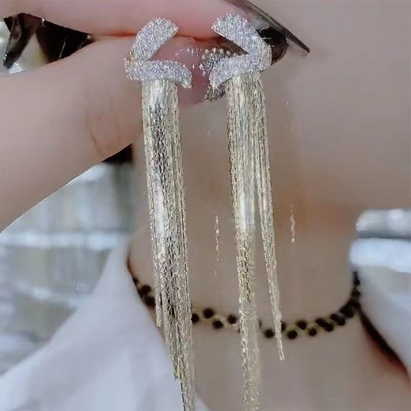 Women's Tassel Trendy High-grade Light Luxury Modified Face Earrings
