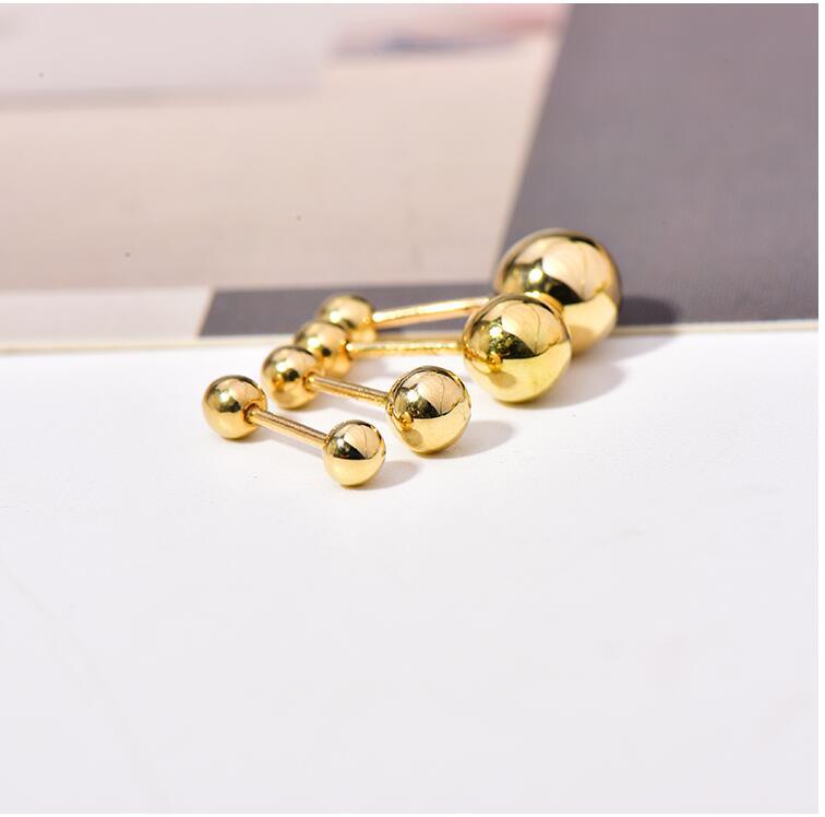 Pure Screw Female Tightening Buckle Double-headed Earrings