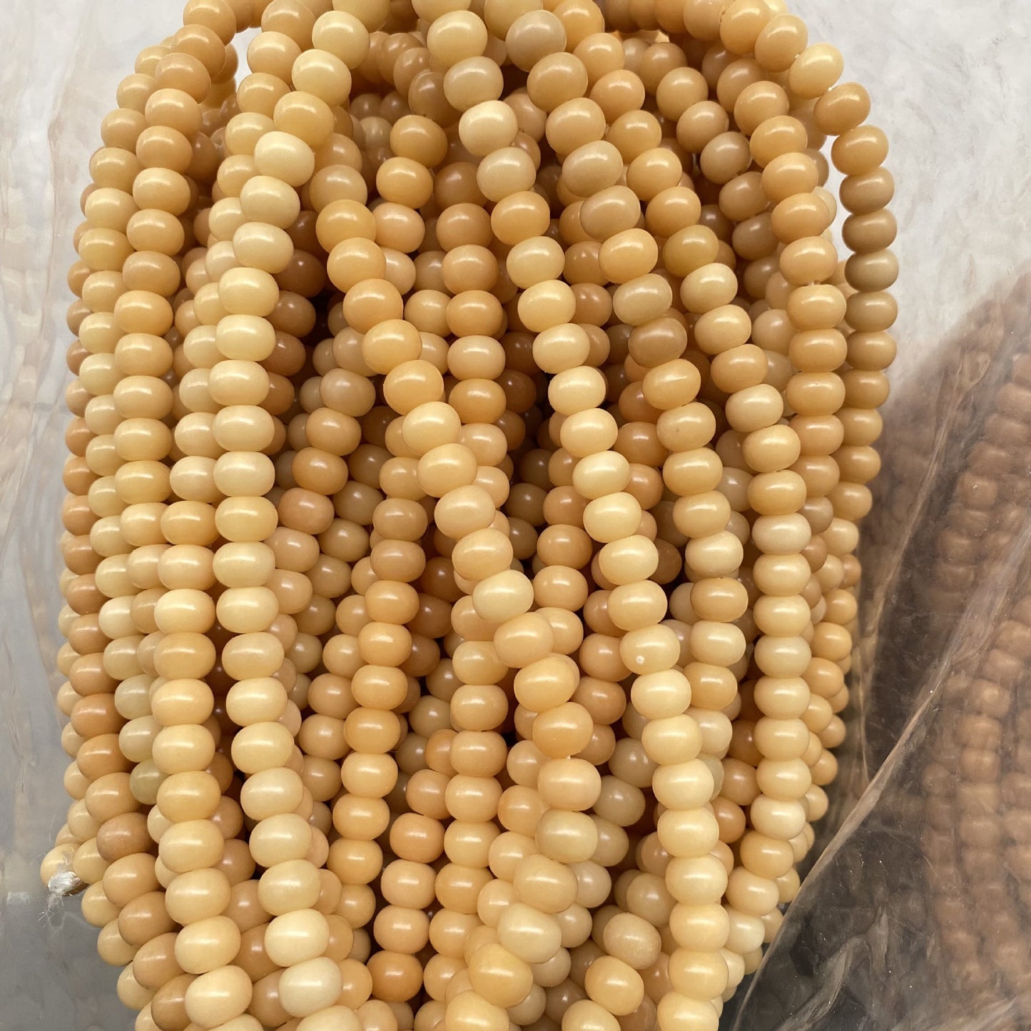 Women's & Men's White Jade Bodhi Corypha Old Barrel Beads Seed Buddha Crafts Bracelet