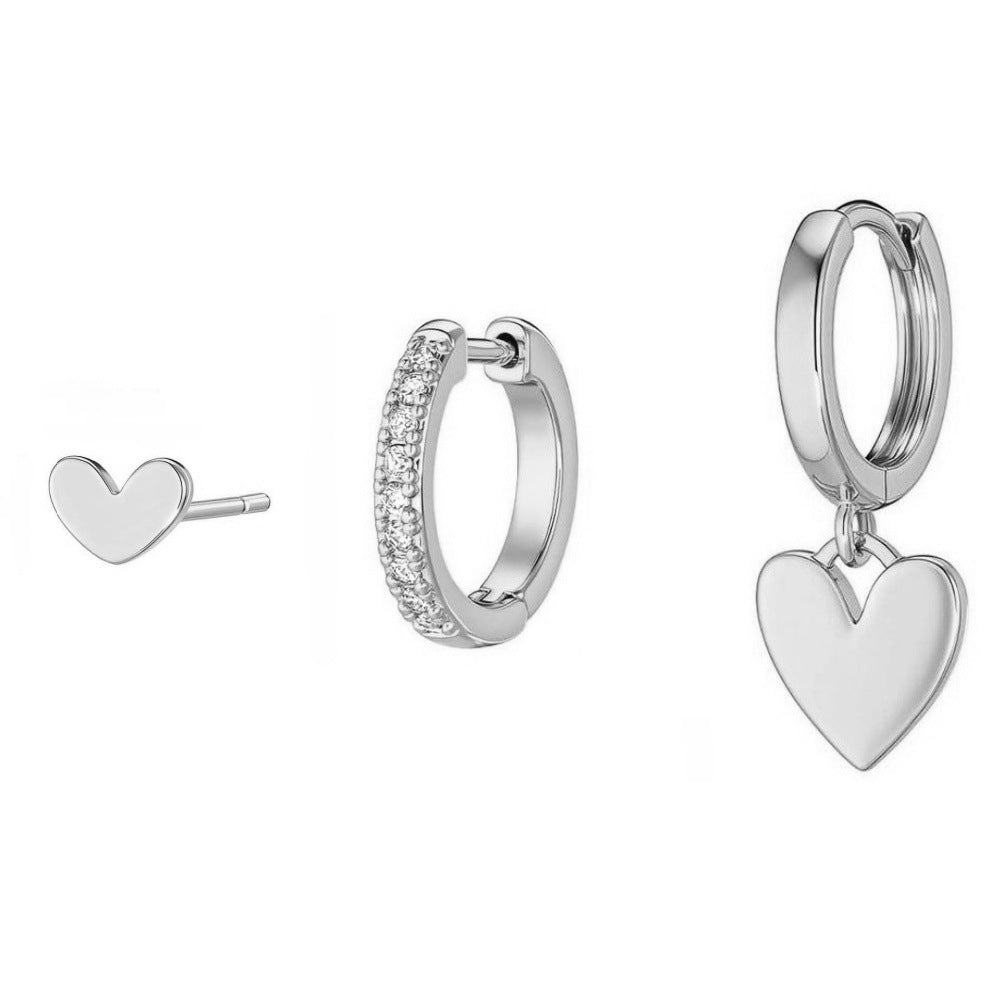 Rhinestone Love Eardrop Personality Trendy Wear Pendants