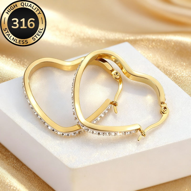 Love Heart Special Interest Light Luxury Personalized Ear Fashion Trendy Earrings
