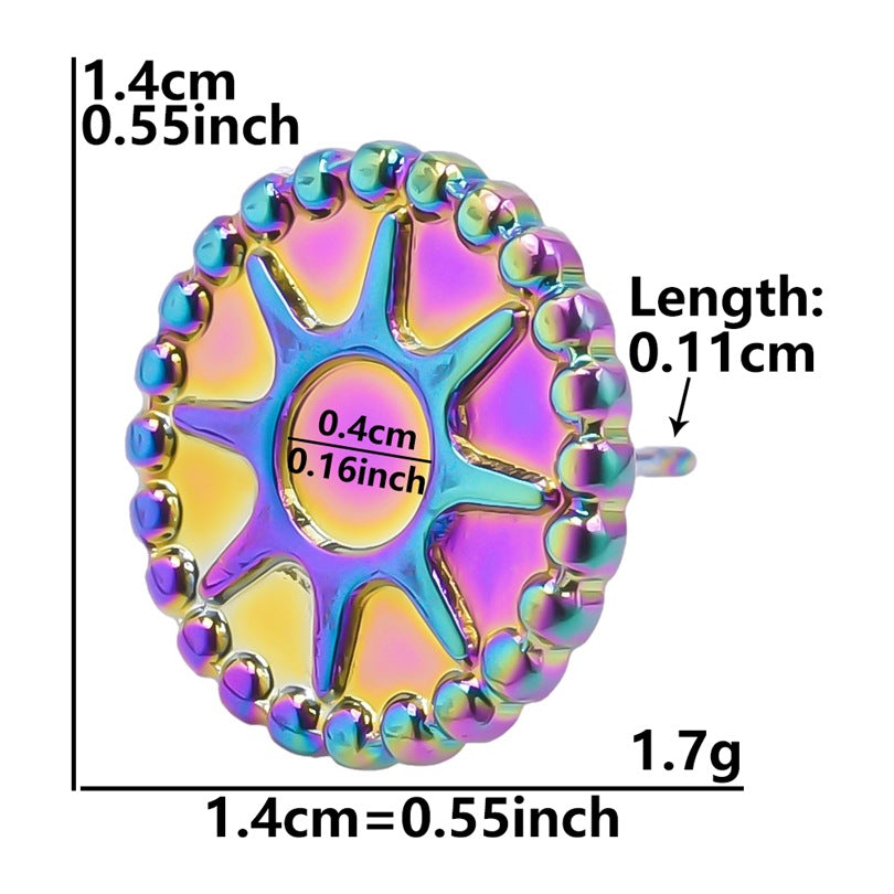 Stainless Steel Round Base Support Titanium Piercing Ear Clip Stud Earrings