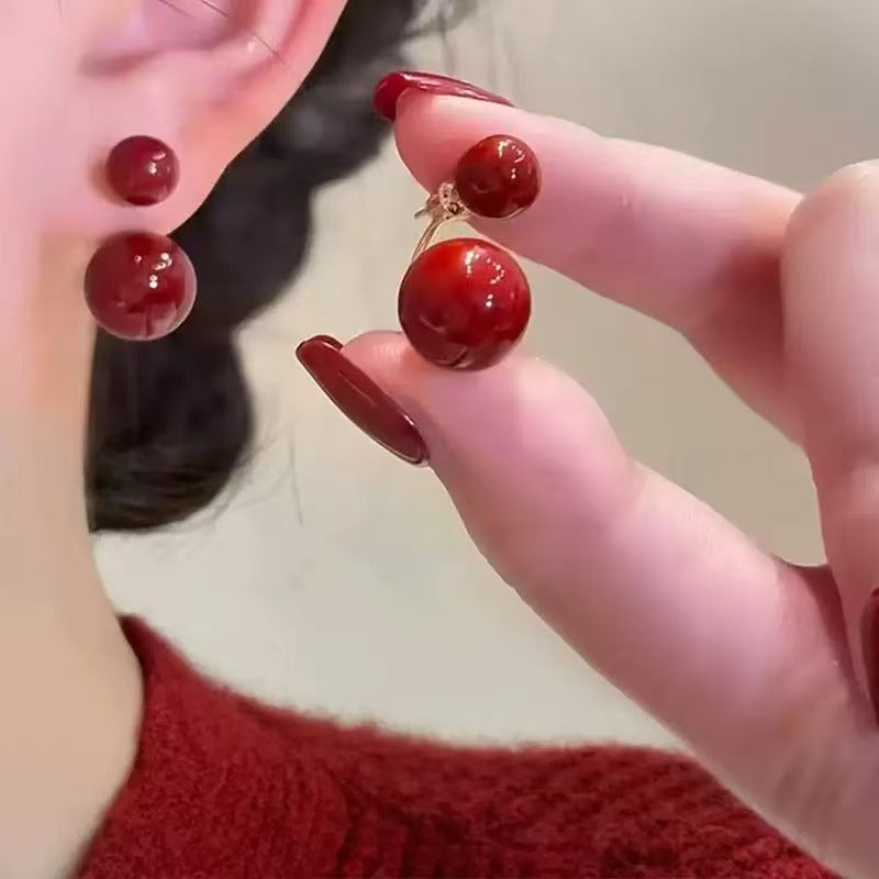 Women's Pair Cross Mirror Classic Fashion Simple Love Heart High-grade Earrings