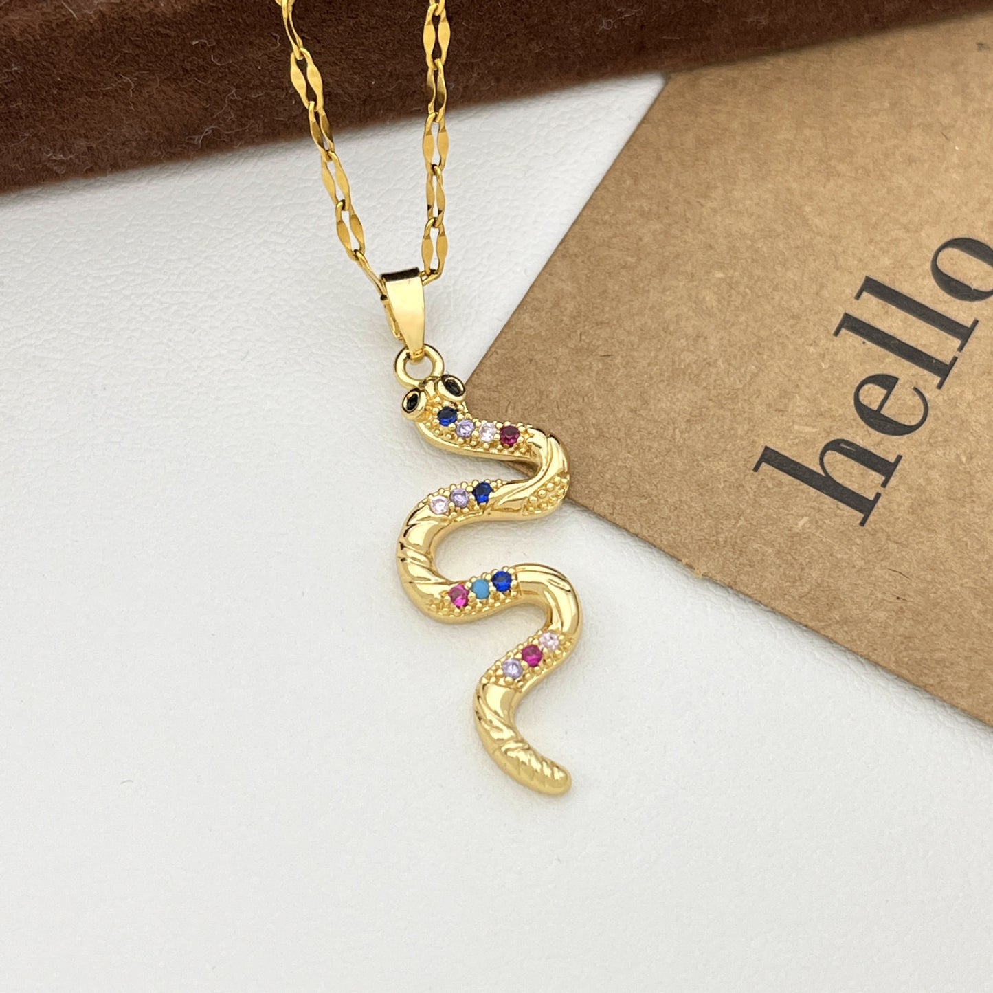 Snake-shaped Copper Female Fashion Personalized Minority Necklaces