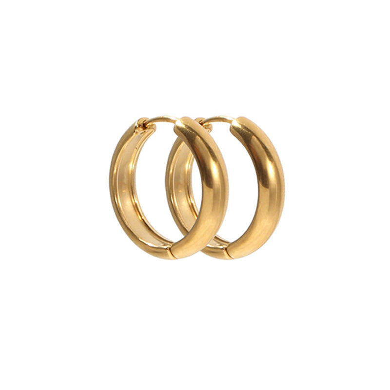 Stainless Steel Golden Ear Clip Trendy Elegant Earrings