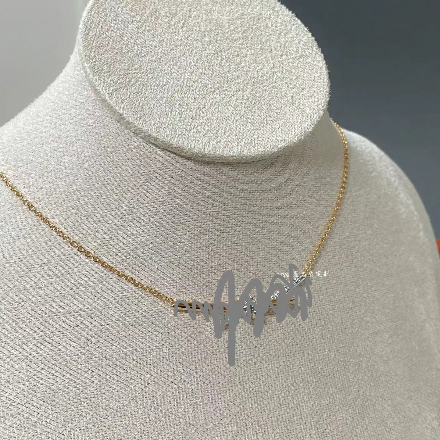 Bends Hitches Twisted Bow Half Diamond Full Rose Gold Clavicle Necklace