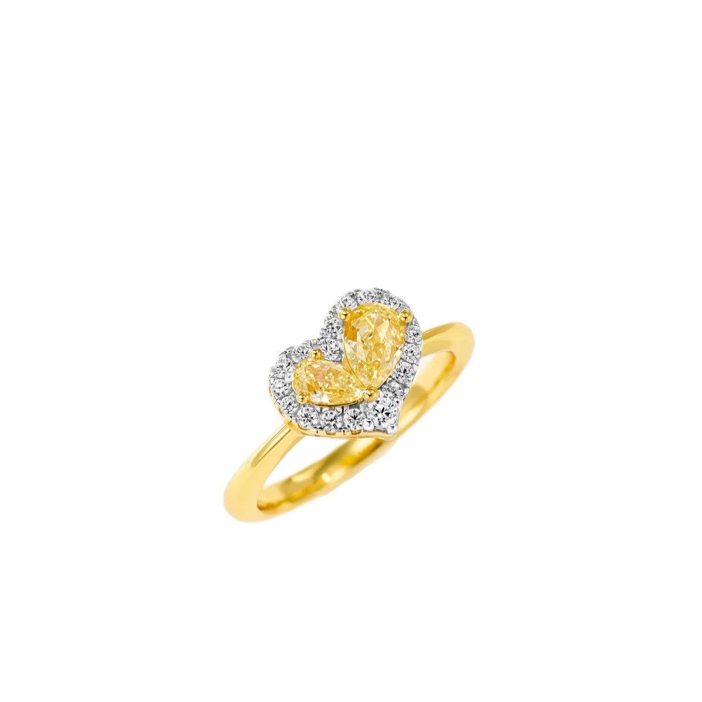 Women's Love Heart-shaped Opening Adjustable Design Temperament Entry Lux High-grade Cold Ring