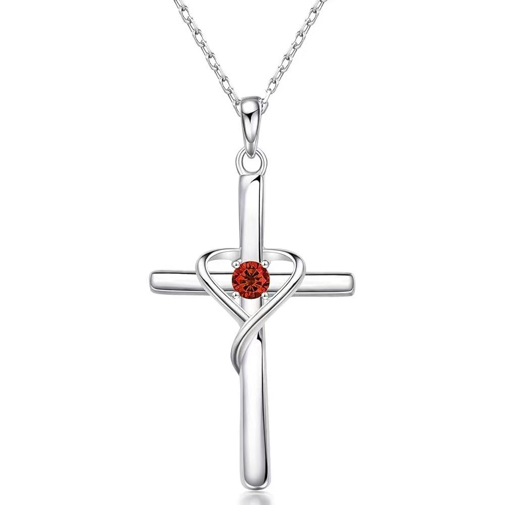 Women's Beating Lucky Heart Cross Love Light Luxury Pendants