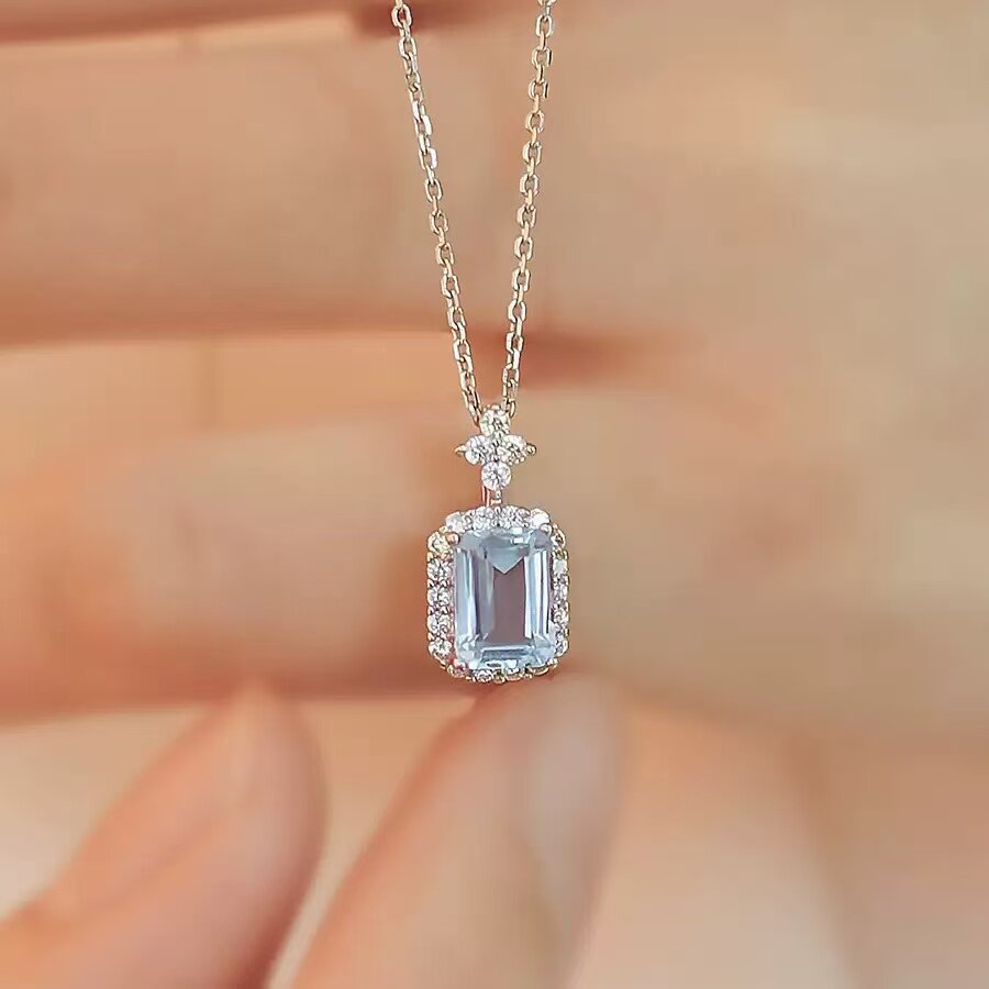 Ice Blue Perfume Bottle Cool Feeling Design Affordable Necklace