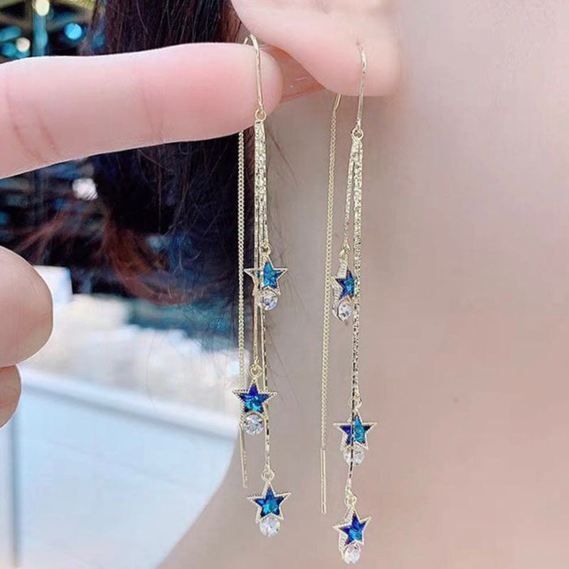 Opal Tassel Tide Chain Super Fairy Long Ear Line