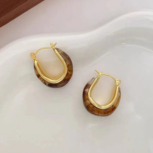 Women's Simplicity Geometric Amber Light Luxury High-grade Earrings