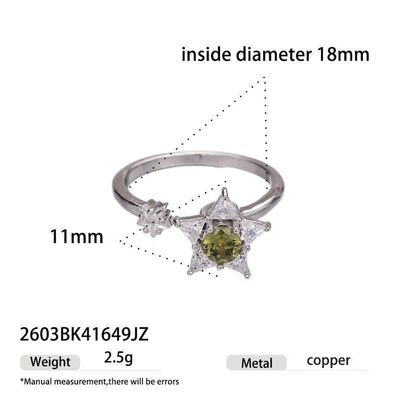 Women's Clover Star Open-end Adjustable Summer Vacation Style Lucky Ring