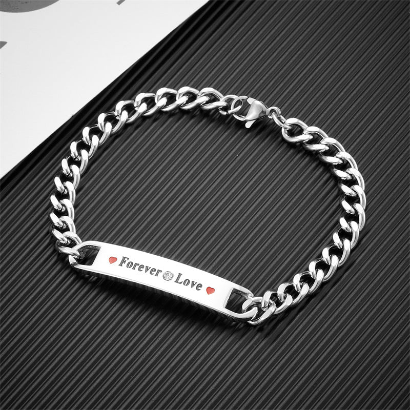 Men's Medical Logo Titanium Steel Simple Stylish Bracelets