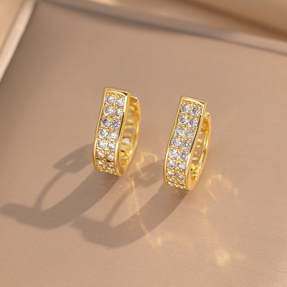 Simple Classic All Match Fashion Zircon Earrings