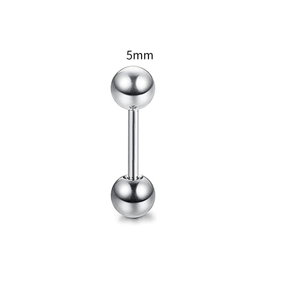 Steel Rod Dumbbell Ball Ear Bone Stud Earrings