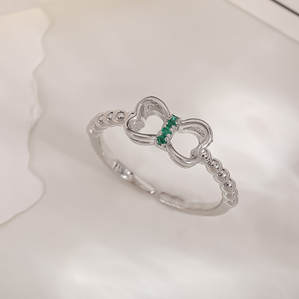 Women's Open-end Zircon Fashionable Classy Simple Cold Feeling Goddess Rings