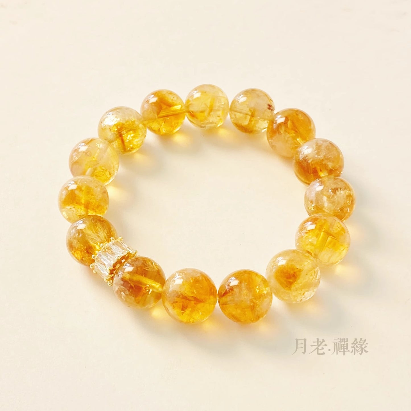 Natural Crystal Yellow Flash Borneol Tower Bracelets