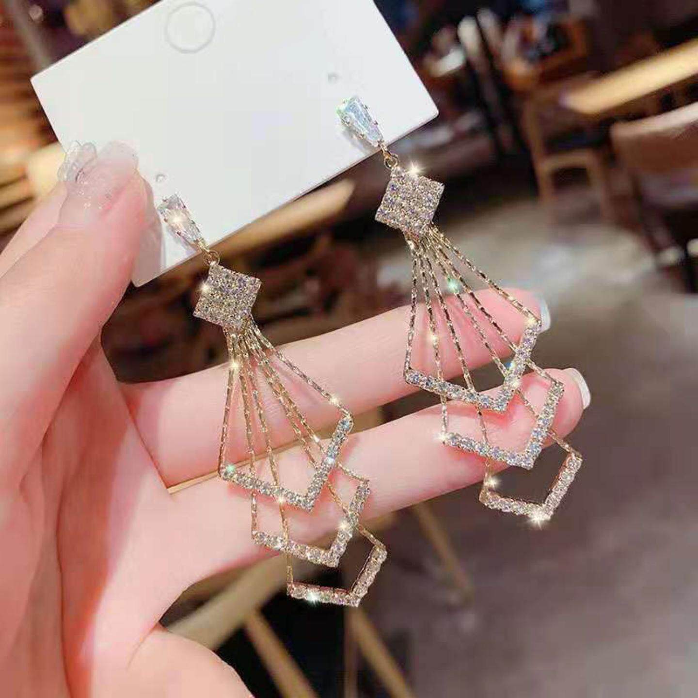 Women's Fashionable Long Tassel Temperament Sier Ear Rings